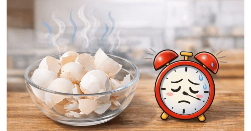 割った卵の殻を長時間放置